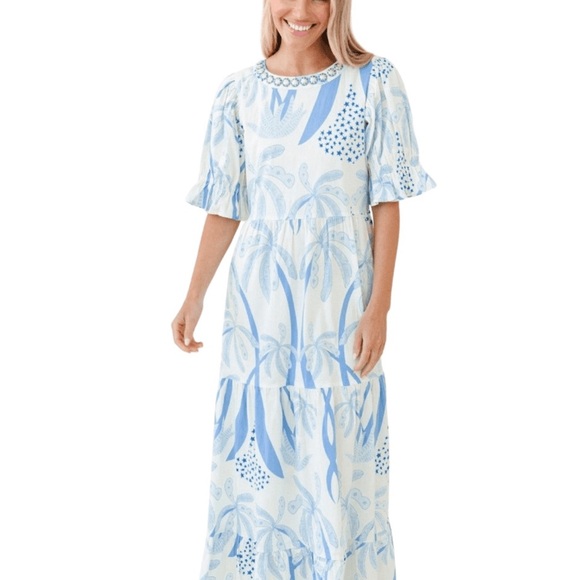 Sheridan French Dresses & Skirts - Sheridan French Light Blue & White Coastal Palm Michola Dress, size medium
